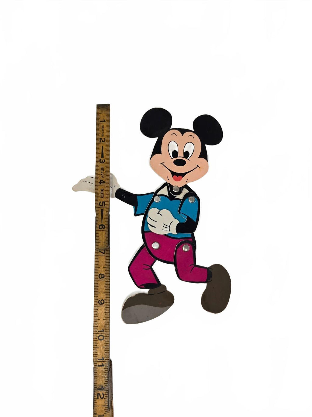 1970s/1980's Articulated Jointed Mickey Mouse Flat Platic Pocket Puppet/Toy 1501