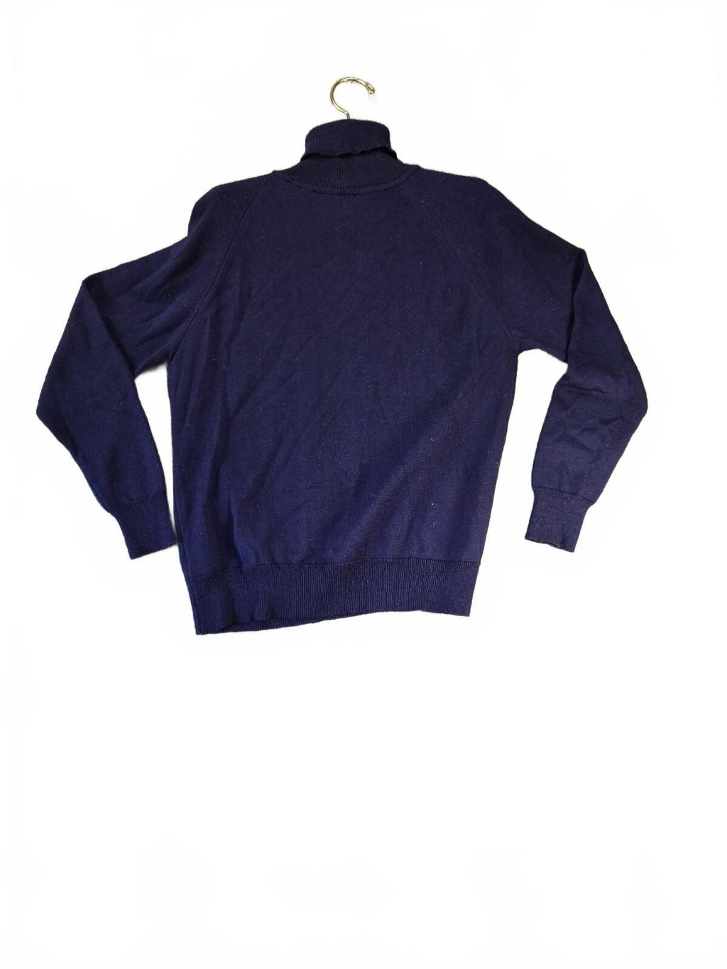 Men's Navy Blue Turtleneck Sweater Medium K.P. Knitwear