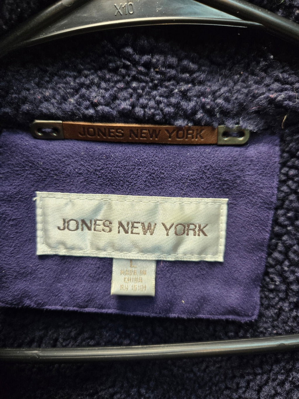 Jones New York Purple Fleece Jacket with Sherpa Lining, Women's Medium