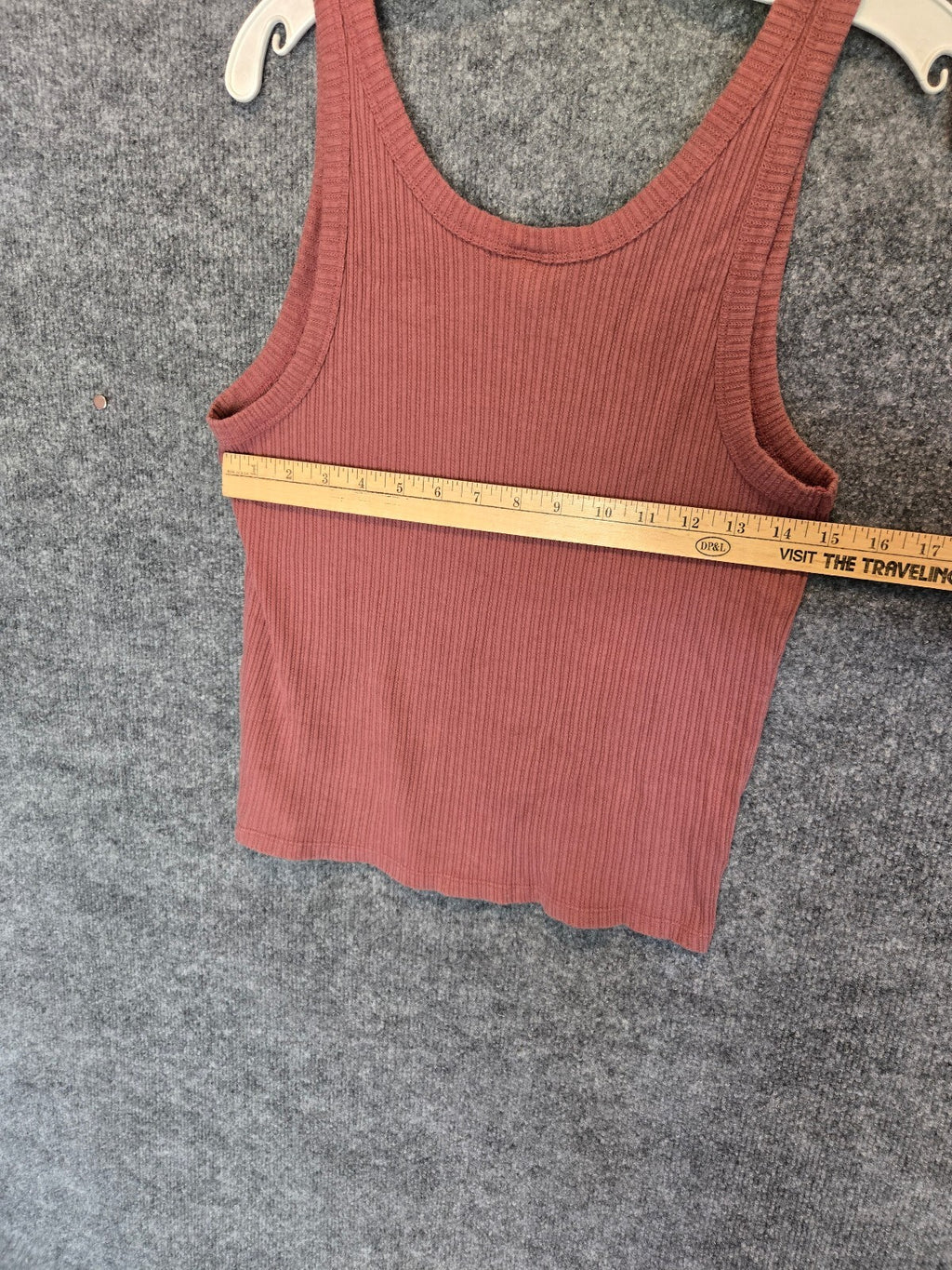 Rust Pink Ribbed Tank Top