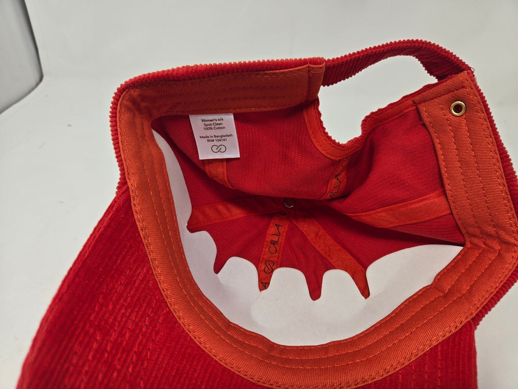 CALIA Red Corduroy women's Baseball Cap with Adjustable Strap