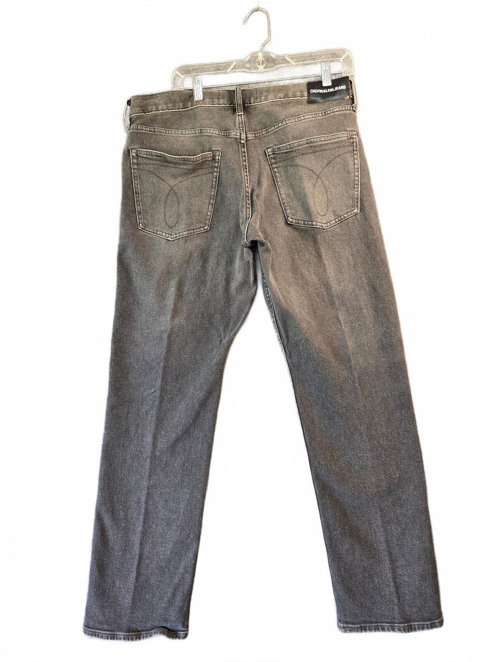 Calvin Klein Jeans Men's 34x30 Black Faded Charcoal Wash Denim Jeans