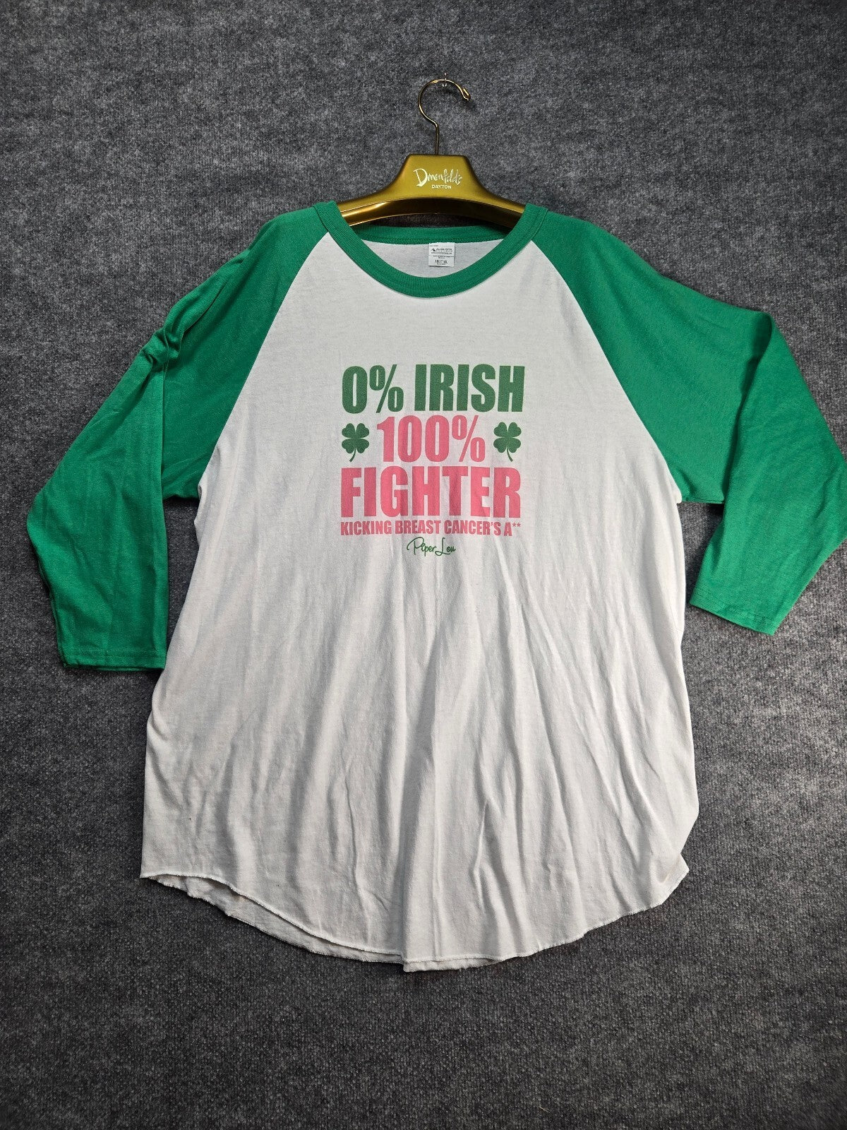 Augusta Sportswear Adult 3XL Raglan Sleeve T-Shirt 0% Irish 100% Fighter
