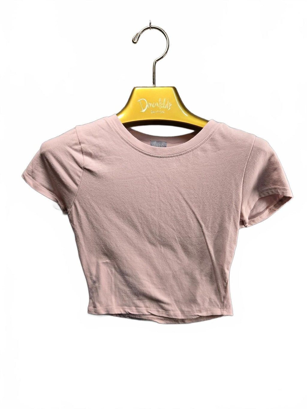 Tillys Dusty Pink Ribbed Cropped Tee - Soft Cotton Crop Top Size S
