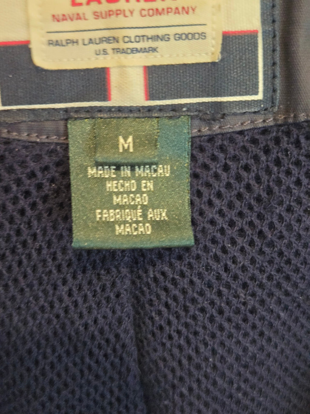 Vintage Polo Ralph Lauren Naval Supply Jacket Fireman Clasp Hook Navy MED