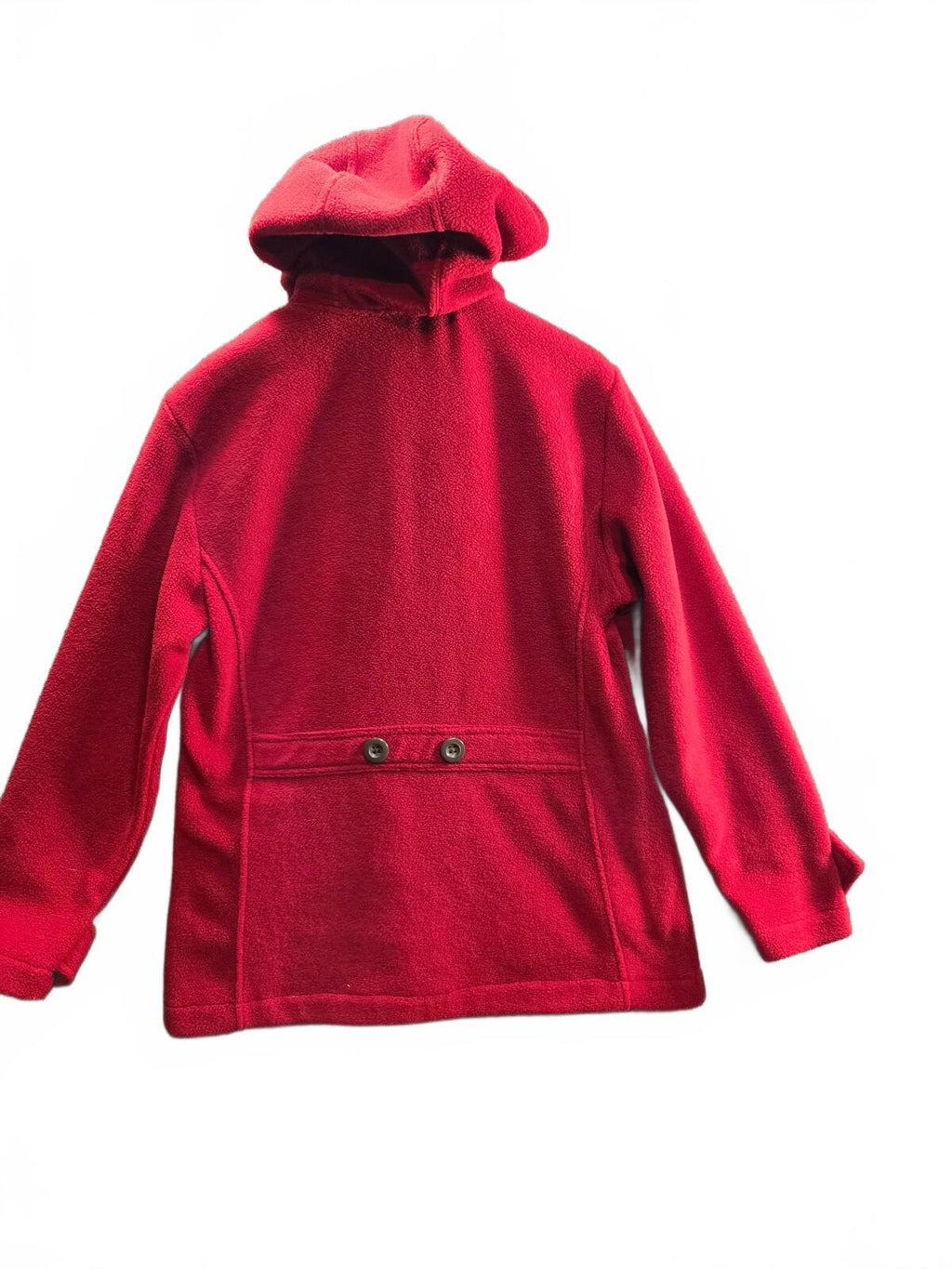 West Marine Anchor Peacoat 2 Red Fleece Toggle Hooded Jacket Size Large