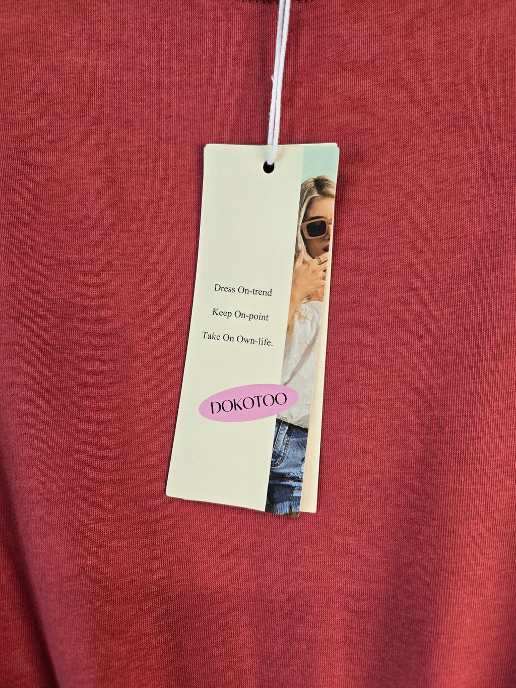 NWT Dokotoo Women's Coral Arm Tie Elastic Waist Casual Dress Small