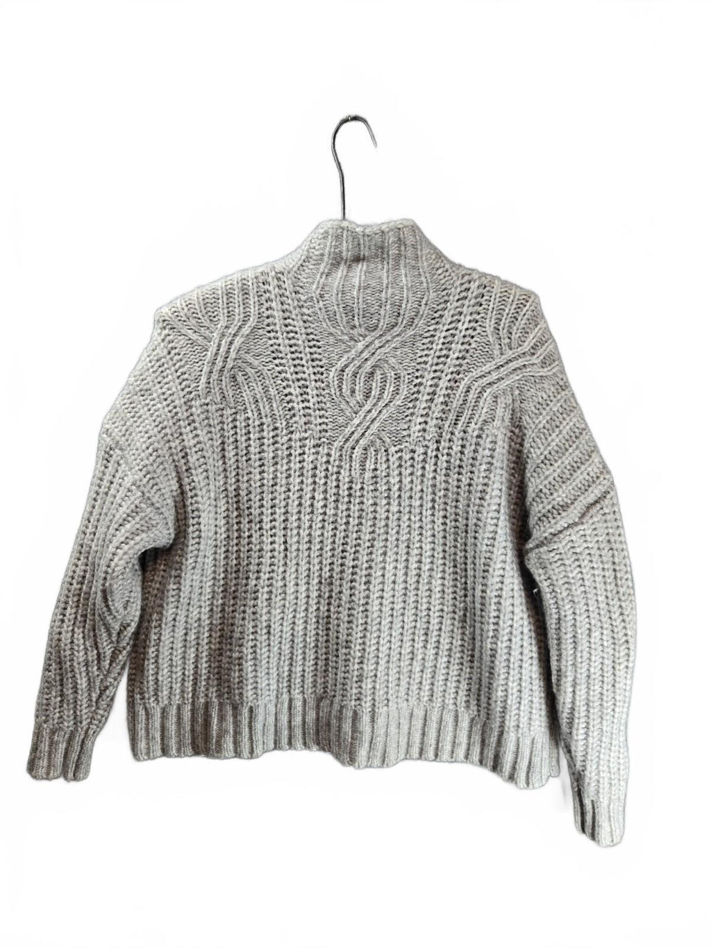Gray Knit Turtleneck Sweater, Medium
