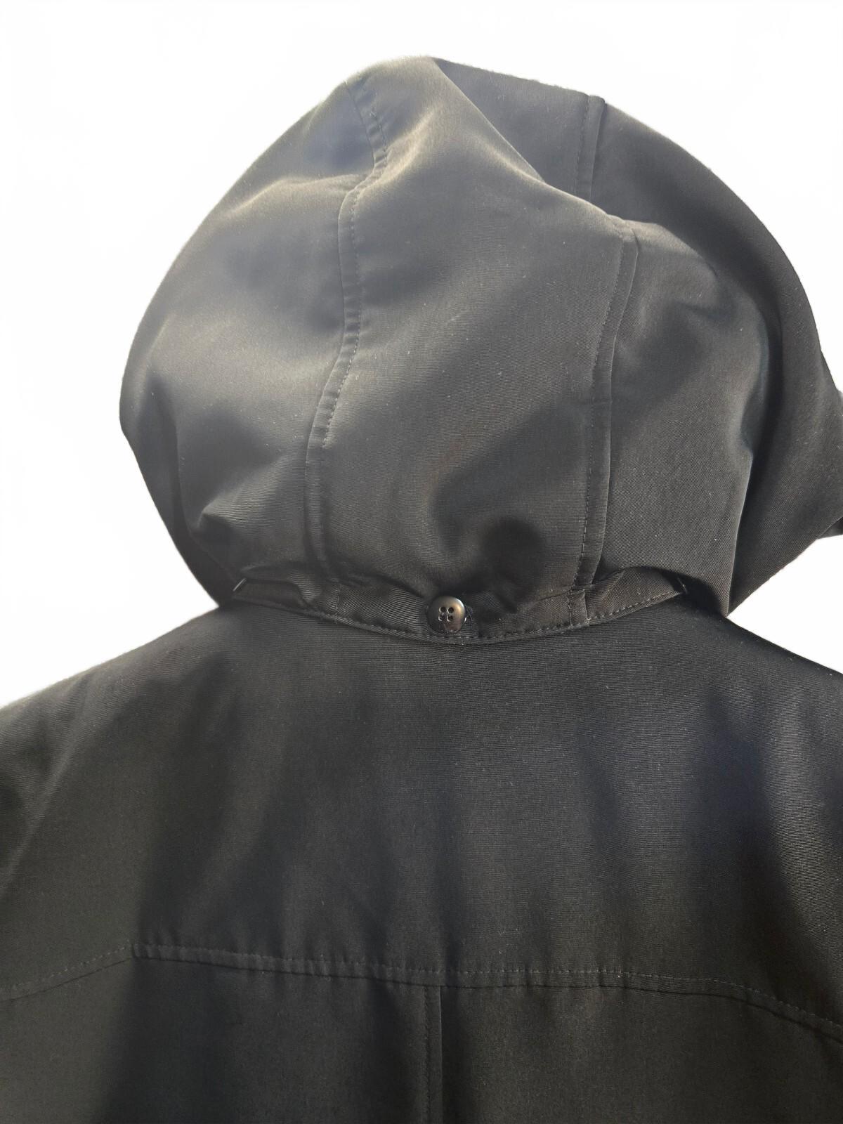 FS Limited Women's Hood Utility Parka Jacket Black Size M Mid-Length Snap Clasp