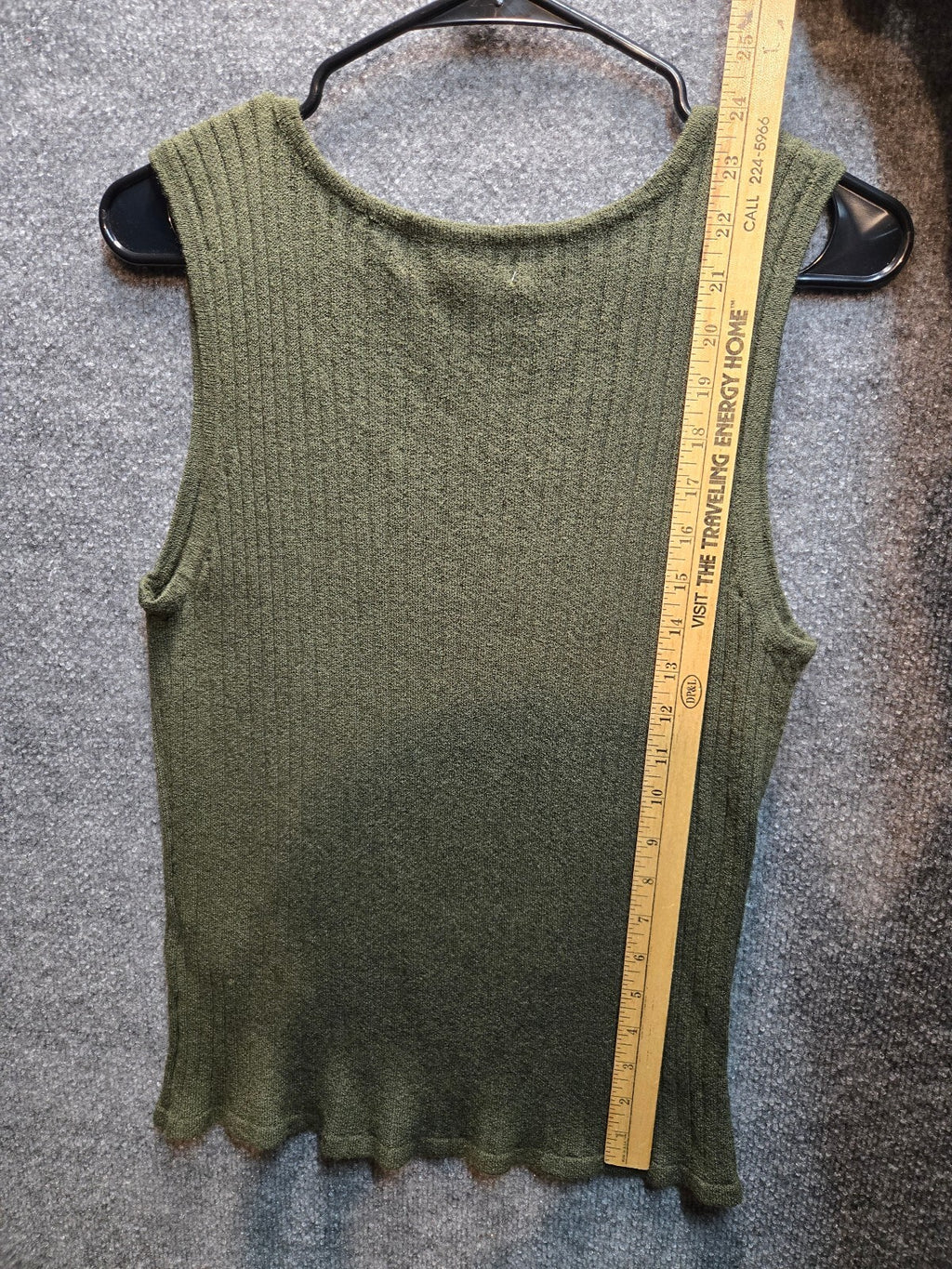 Ardene Olive Green Ribbed Sleeveless Knit Top Size Medium