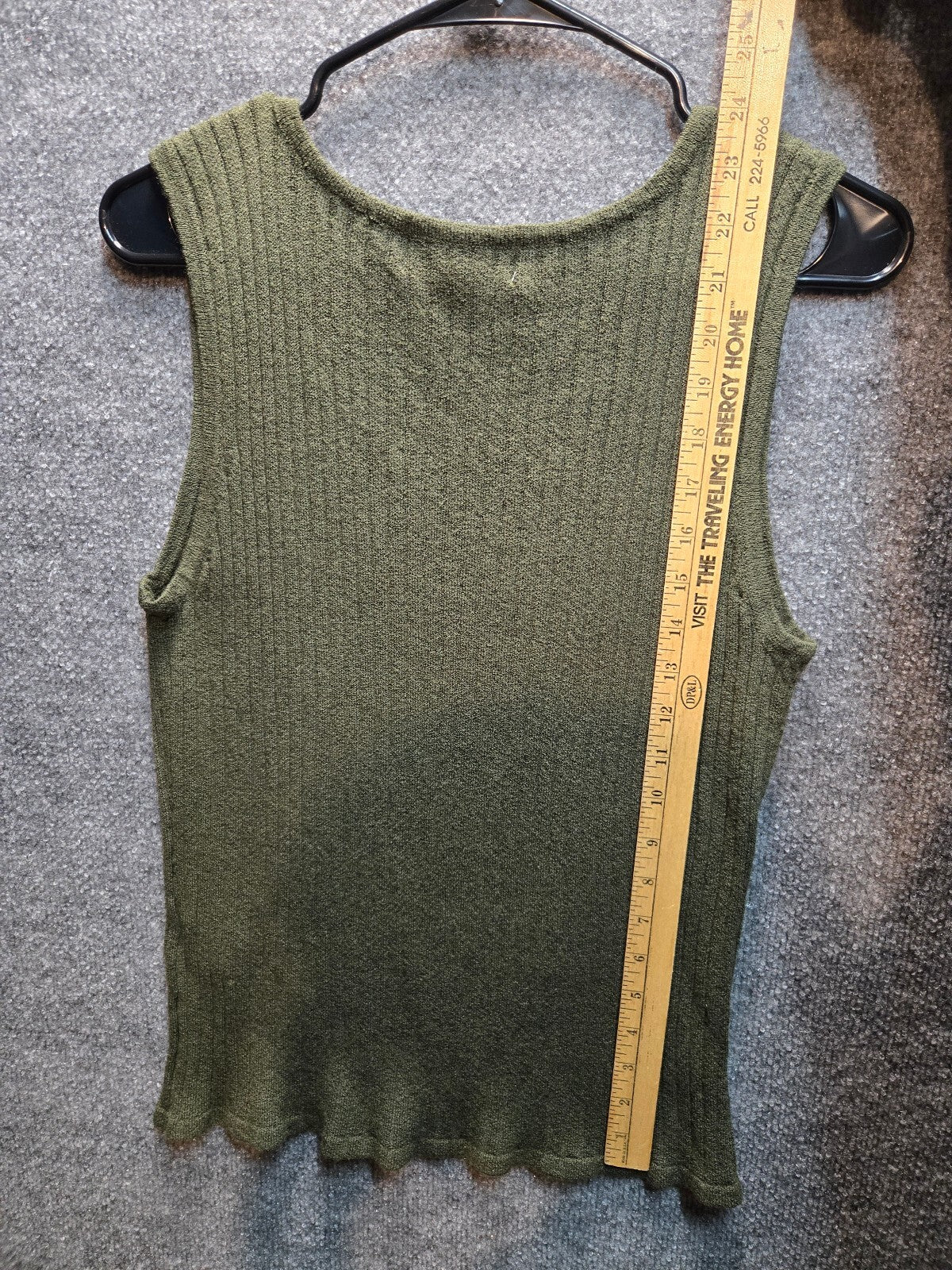 Ardene Olive Green Ribbed Sleeveless Knit Top Size Medium