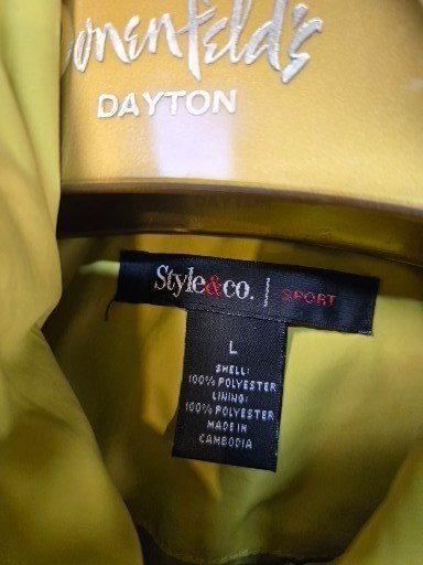 Style and CO Yellow Utility Jacket with Multiple Pockets