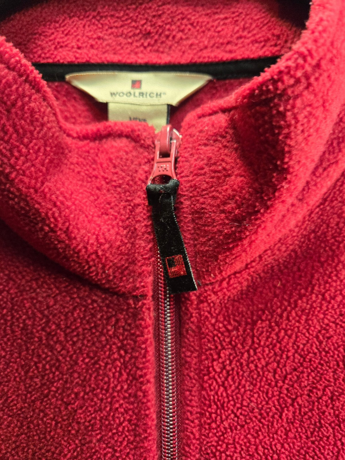 Woolrich Red Fleece Full Zip Fleece Jacket Size Large