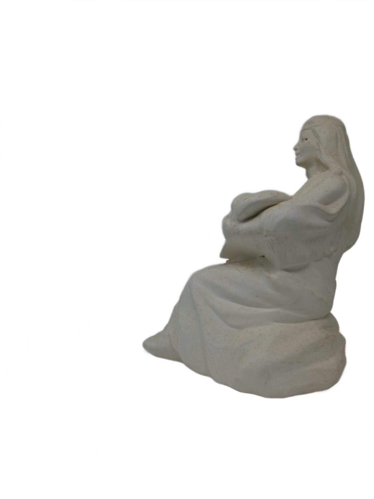 Vintage Atlantic Mold Native American Woman Bisque Figurine 10" Ready to Paint