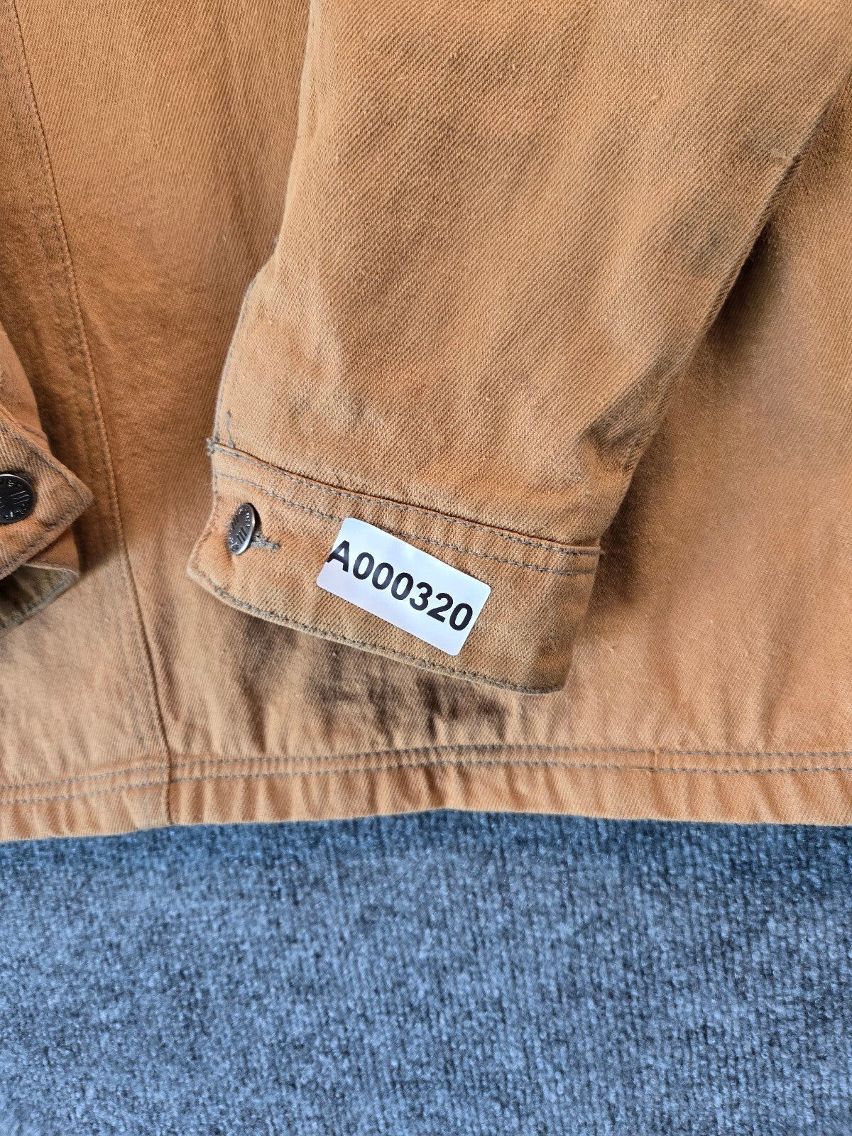 River Edge American Classics Canvas Barn Jacket Flannel Lined Corduroy Collar M