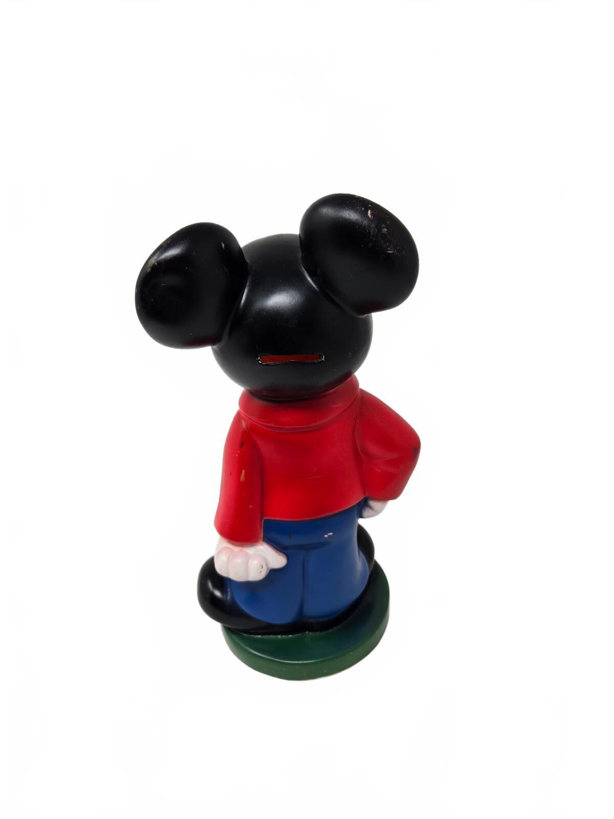 Vintage 1970s Mickey Mouse Plastic Coin Piggy Bank Play Pal Plastic Disney 11"