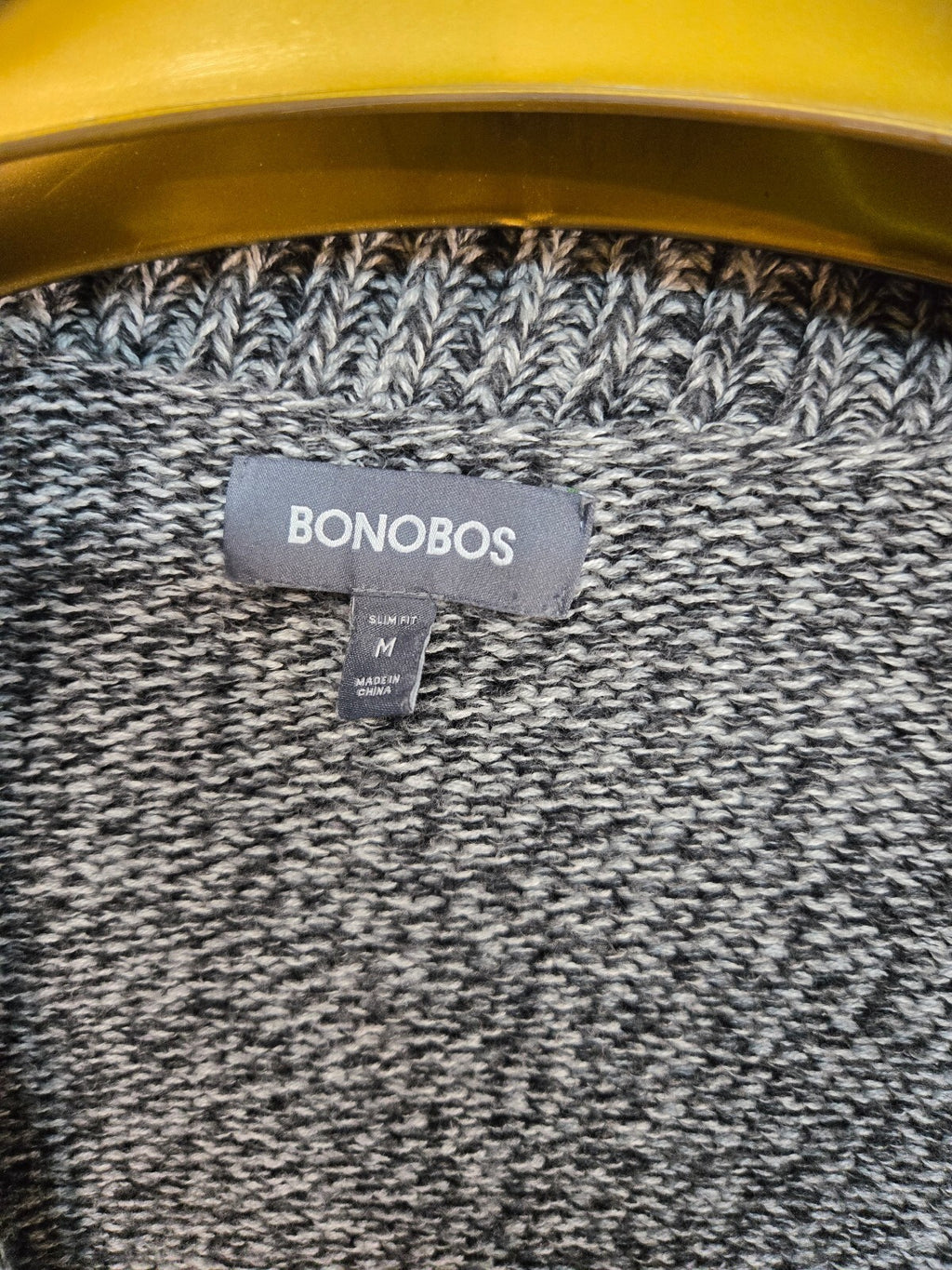 Bonobos Men's Slim Fit Gray Marled Shawl Collar Cardigan Sweater Size Medium