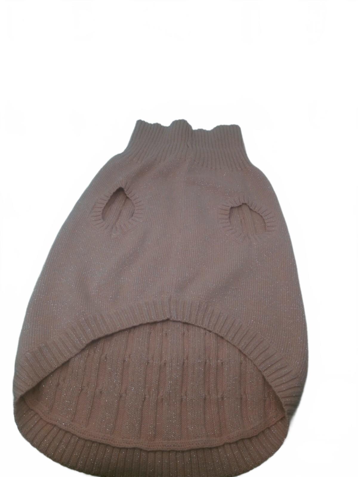 Cozy Pink Cable Knit Dog Sweater M/L