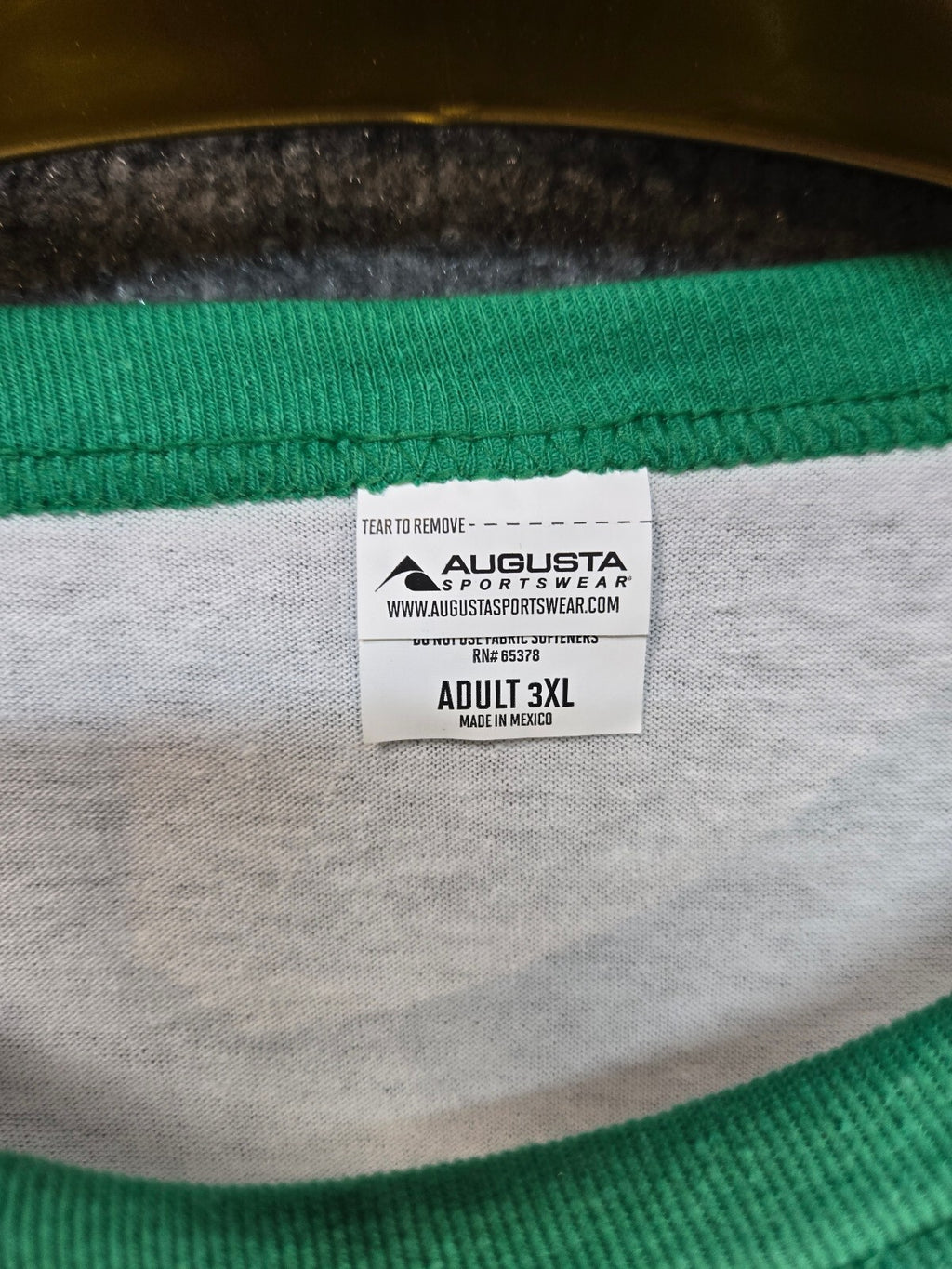 Augusta Sportswear Adult 3XL Raglan Sleeve T-Shirt 0% Irish 100% Fighter