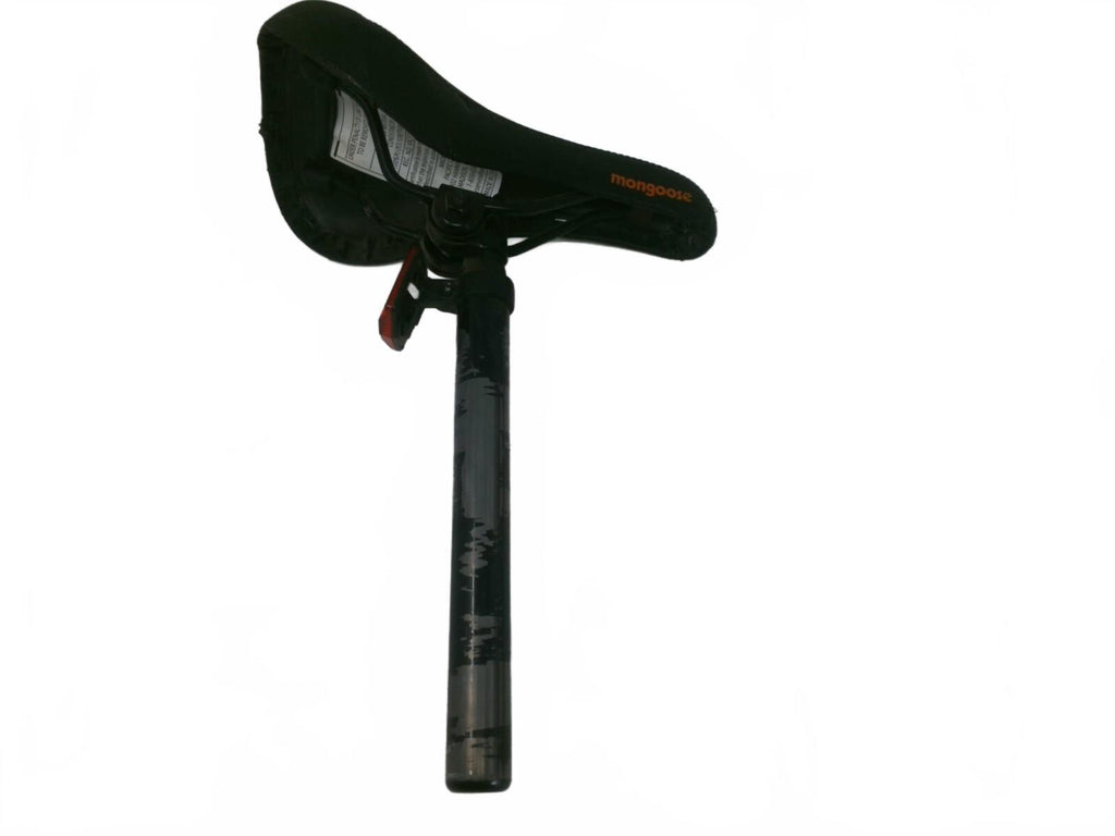 Mongoose Black and Orange Bicycle Saddle Seat With Post and Reflector