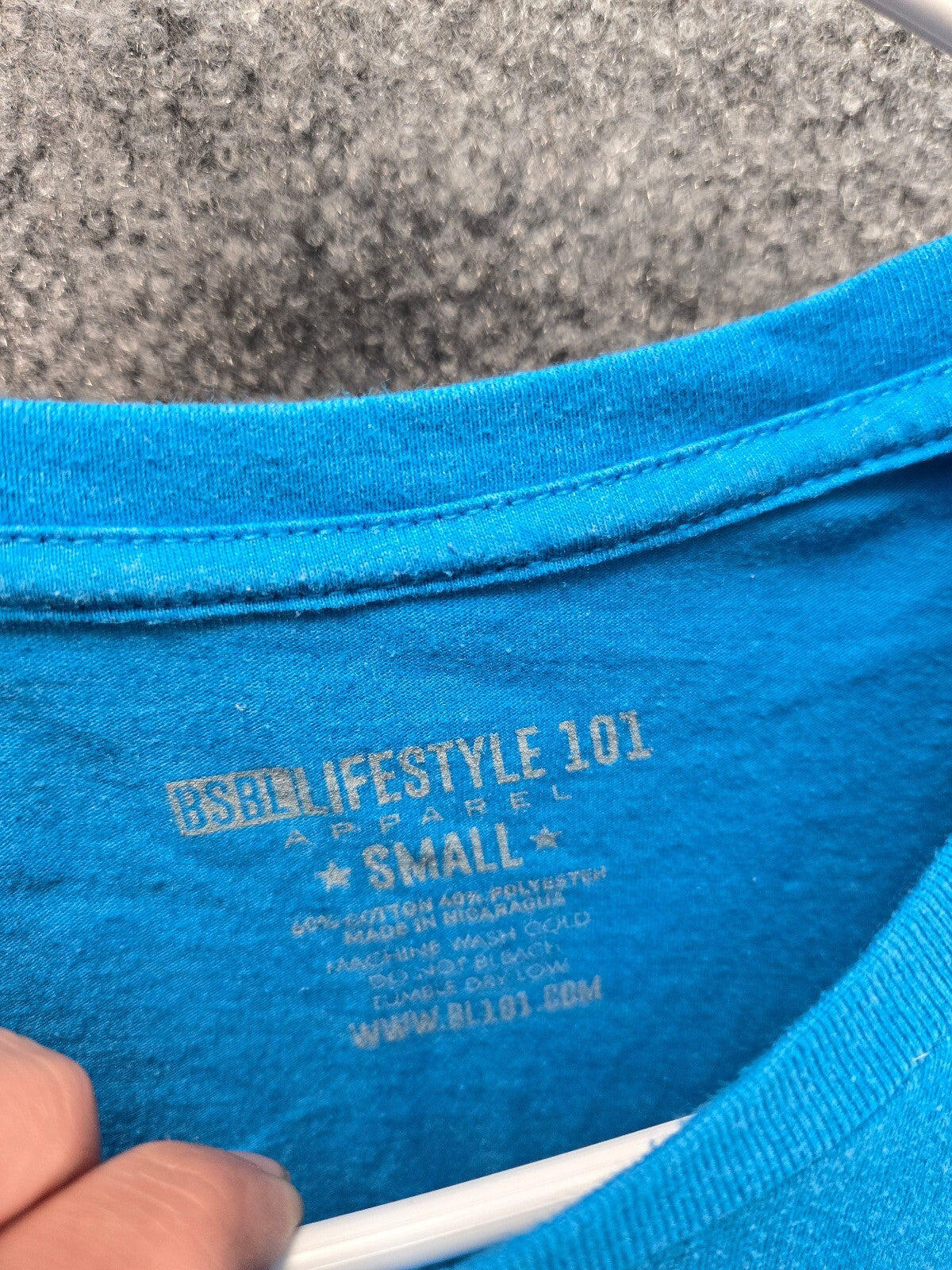 BSBL Lifestyle 101 Blue T-Shirt youth Small Cotton Polyester Blend