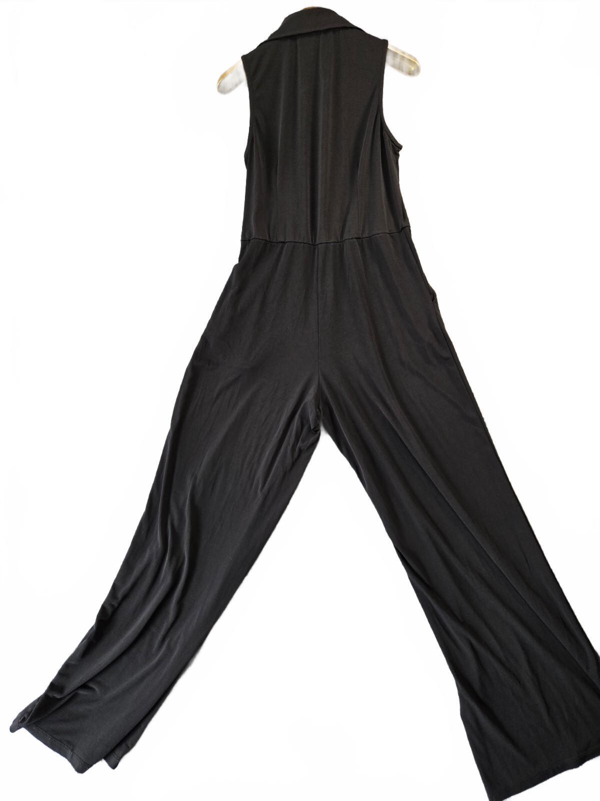 Lennie for Nina Leonard Black Sleeveless Jumpsuit Size S
