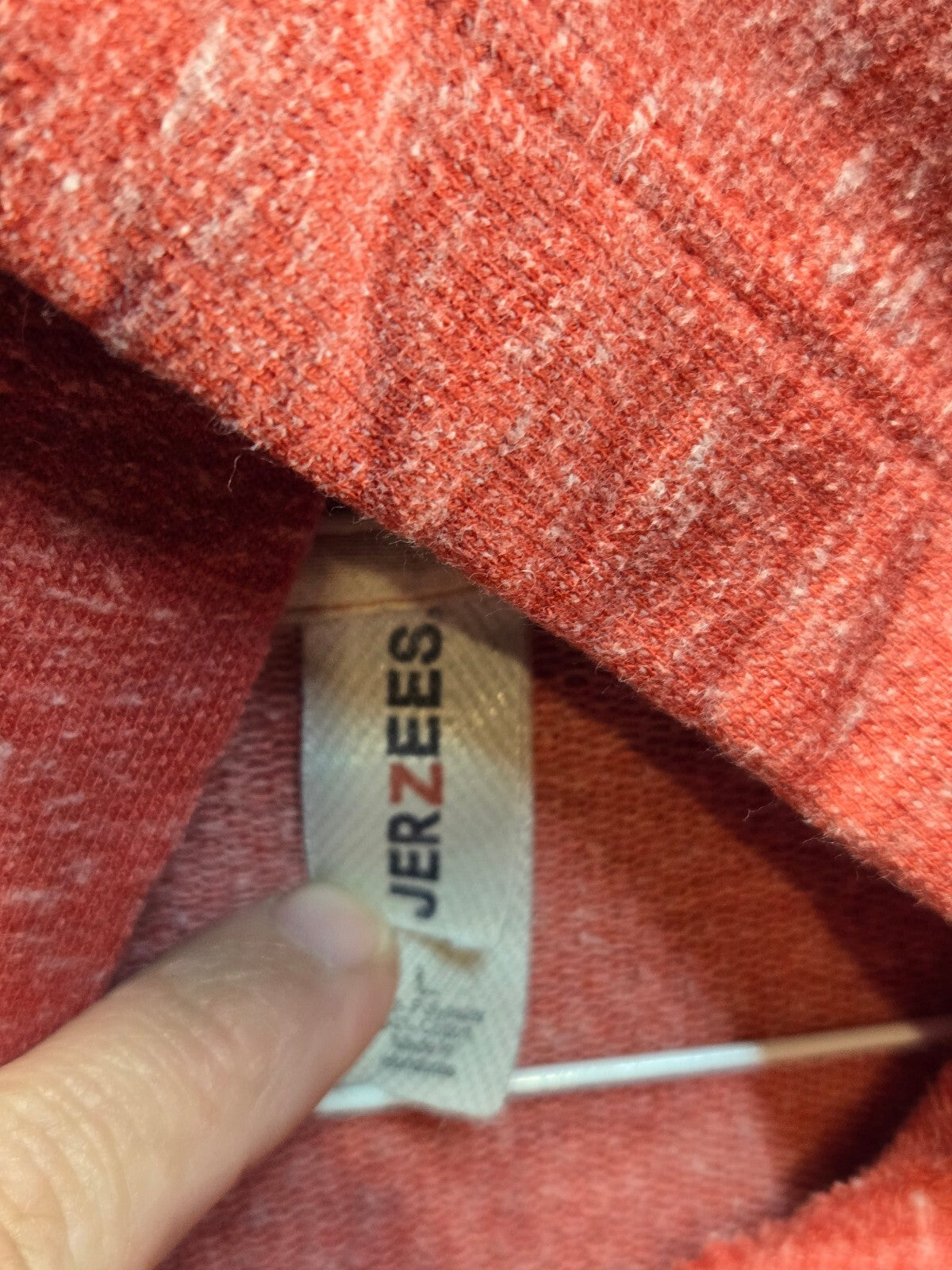 Jerzees Red Hooded Pullover Sweatshirt, Size Medium