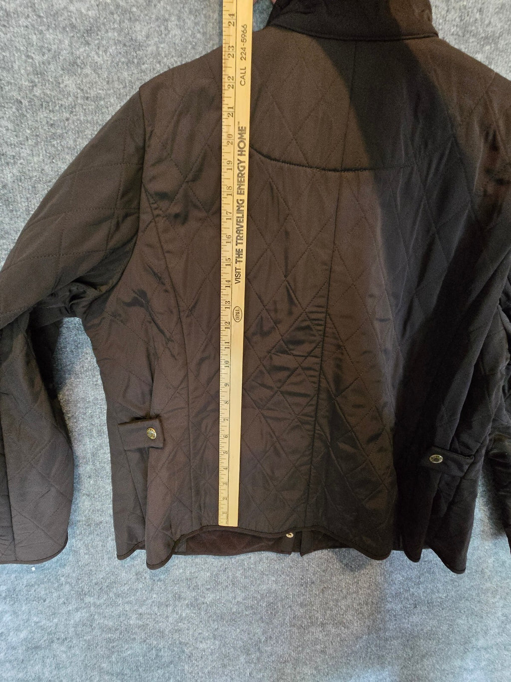 Talbots Quilted Utility Field Jacket Brown Gold Snaps Plus Size 2XP