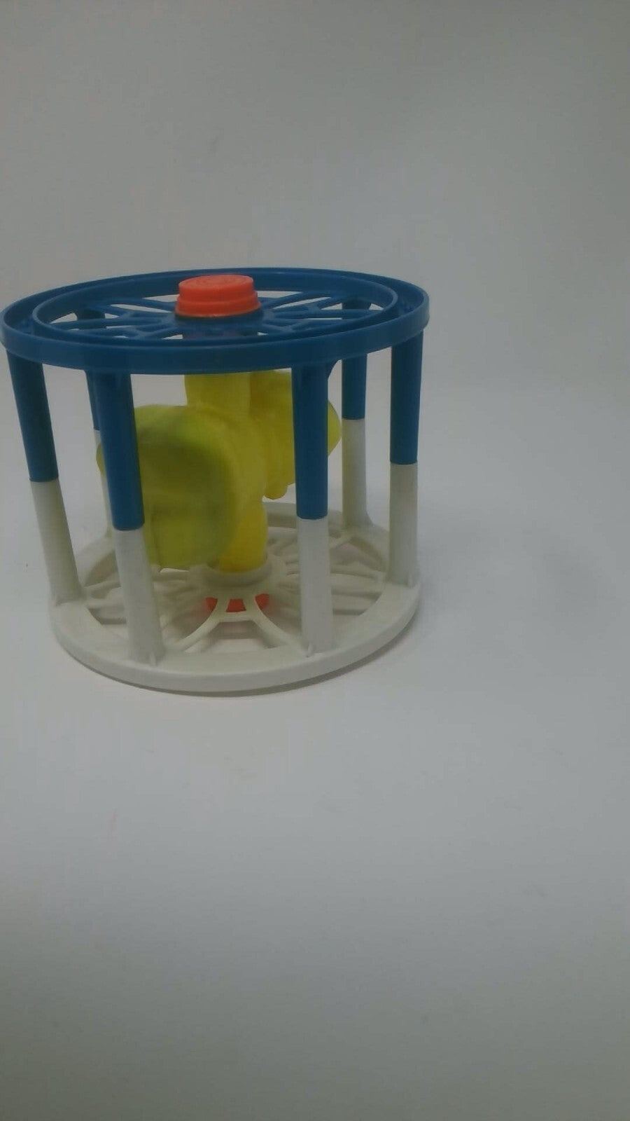 Vintage 1960s Plastic Rolling Wheel Toy Doll Rattle Made in Hong Kong