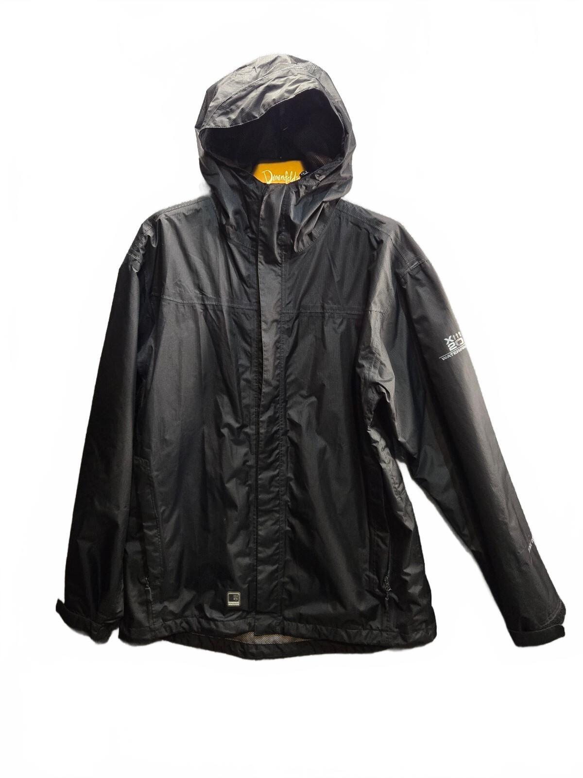 Free Country Men's X20 Waterproof Series Hooded Rain Jacket, Black, Size Medium