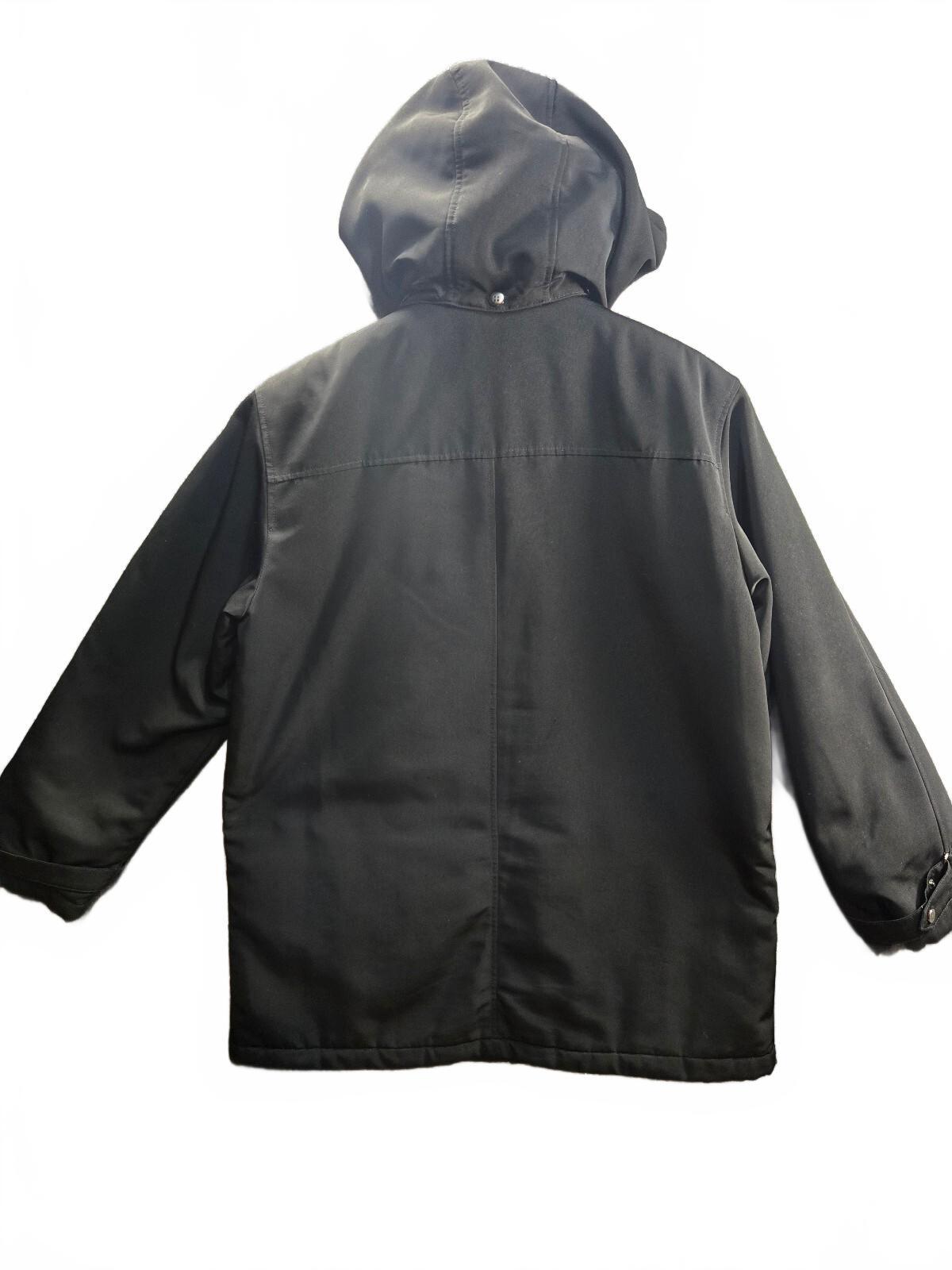 FS Limited Women's Hood Utility Parka Jacket Black Size M Mid-Length Snap Clasp