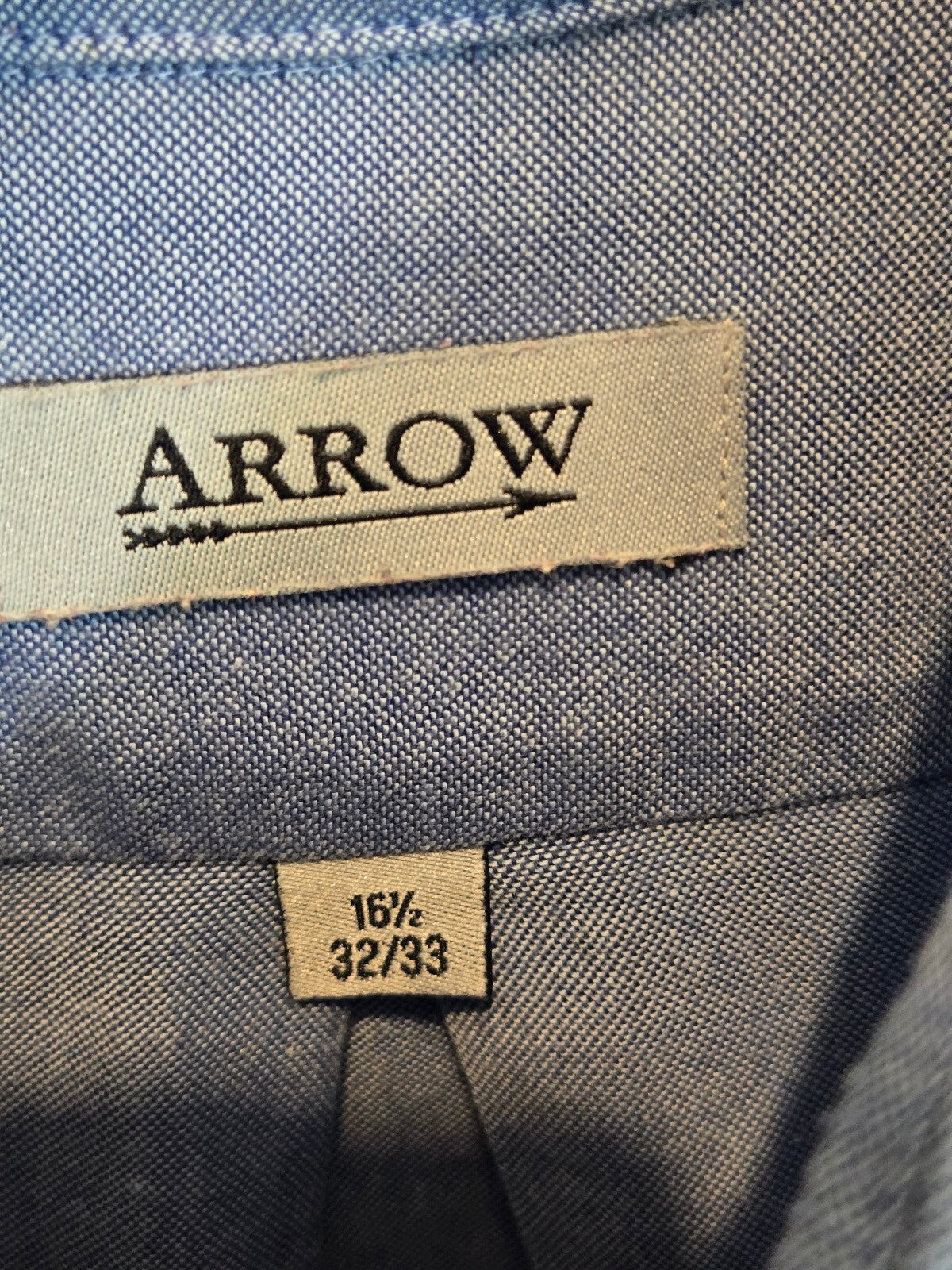 Arrow Dover Mens Long Sleeve Blue Oxford Cloth Button Down Shirt Lrg pots
