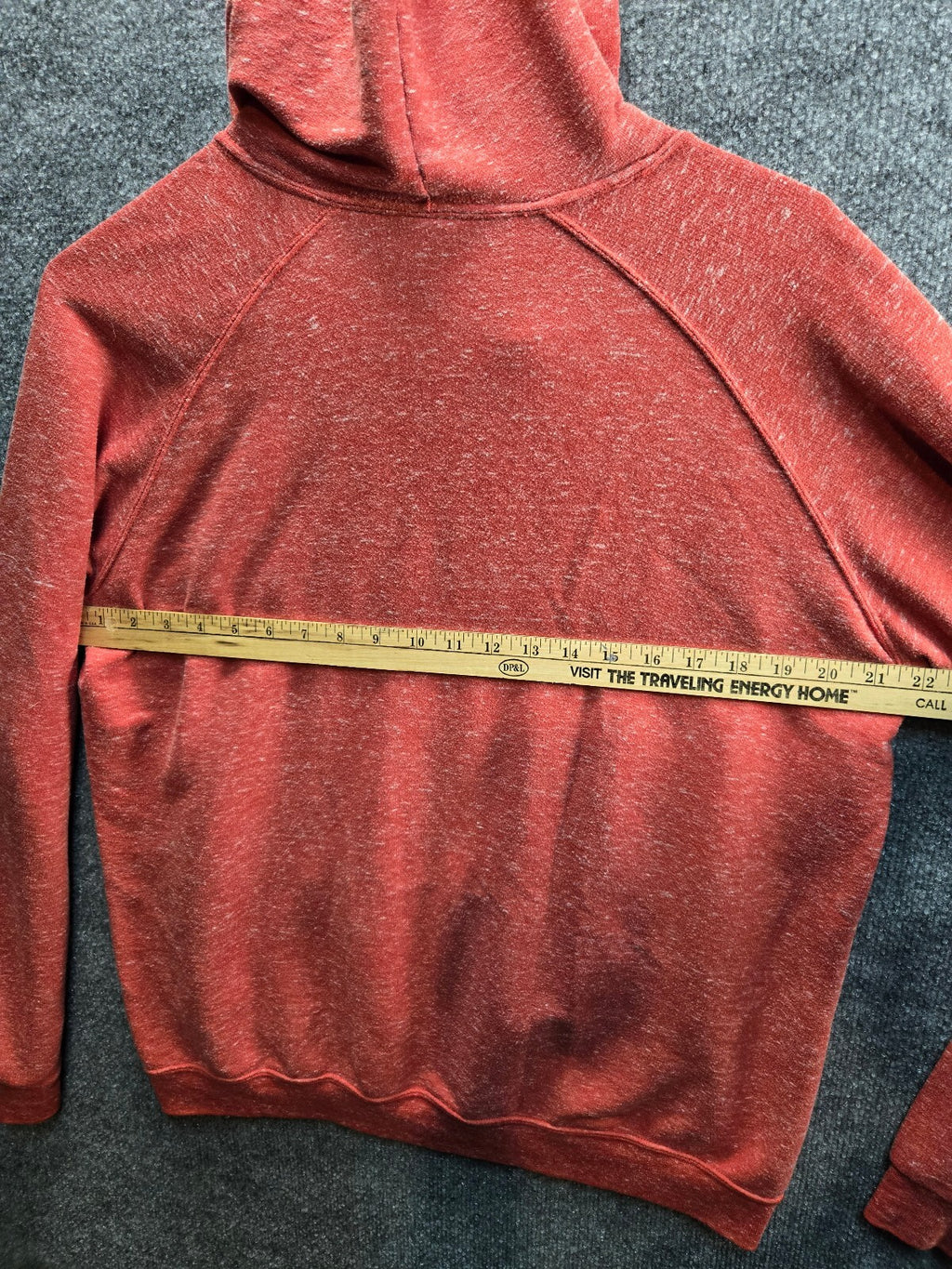 Jerzees Red Hooded Pullover Sweatshirt, Size Medium