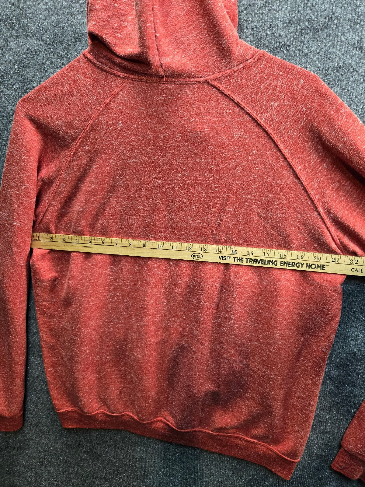 Jerzees Red Hooded Pullover Sweatshirt, Size Medium