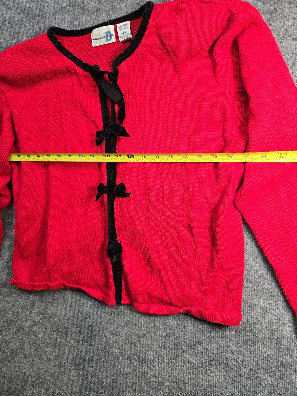 Vintage Paul Harris Design Red Ramie Cotton Knit Sweater Women's Large