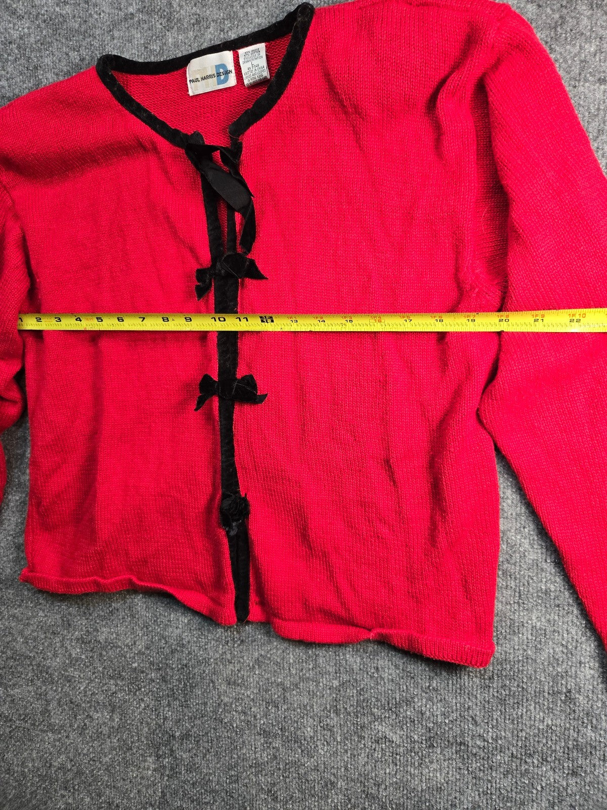 Vintage Paul Harris Design Red Ramie Cotton Knit Sweater Women's Large