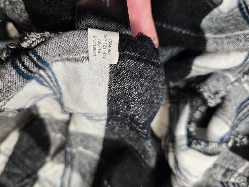 Lane Bryant Black and White Plaid Button-Up Shirt with Chest Pockets XL