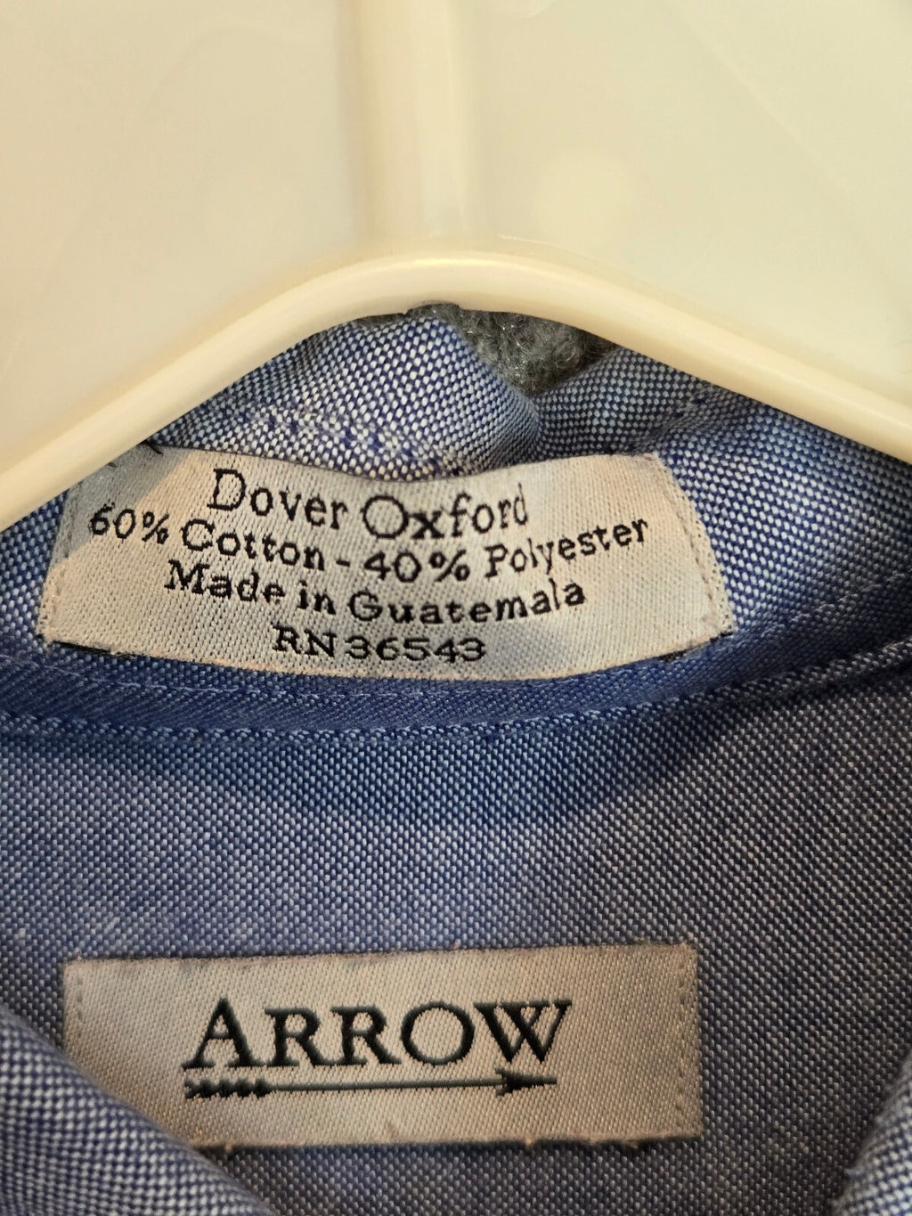 Arrow Dover Mens Long Sleeve Blue Oxford Cloth Button Down Shirt Lrg pots