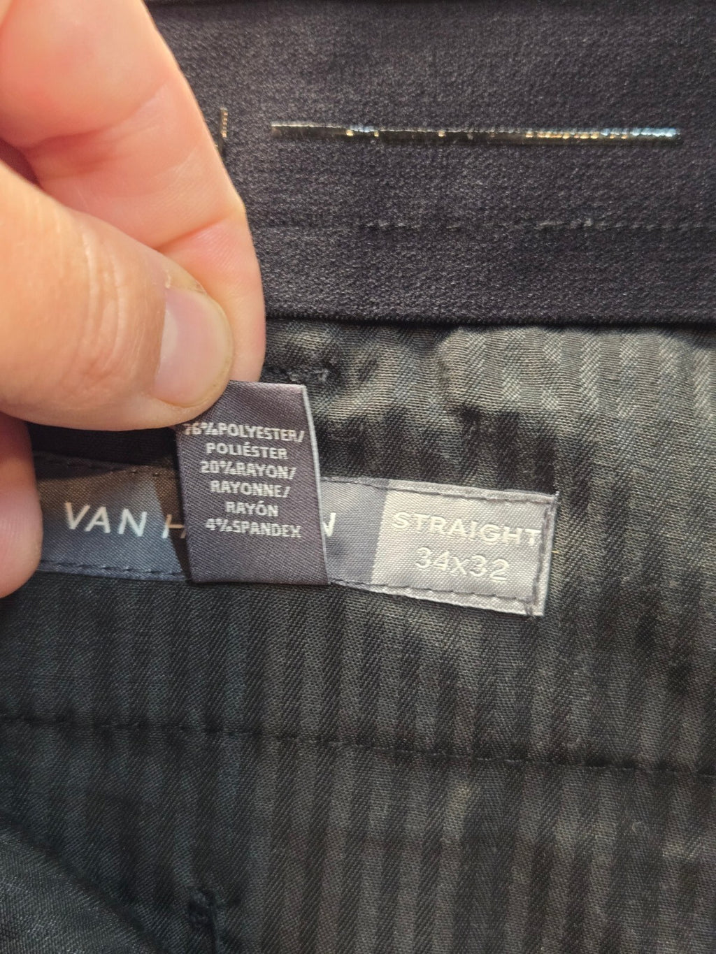 Van Heusen Men's Black Straight Fit Dress Pants 34x32