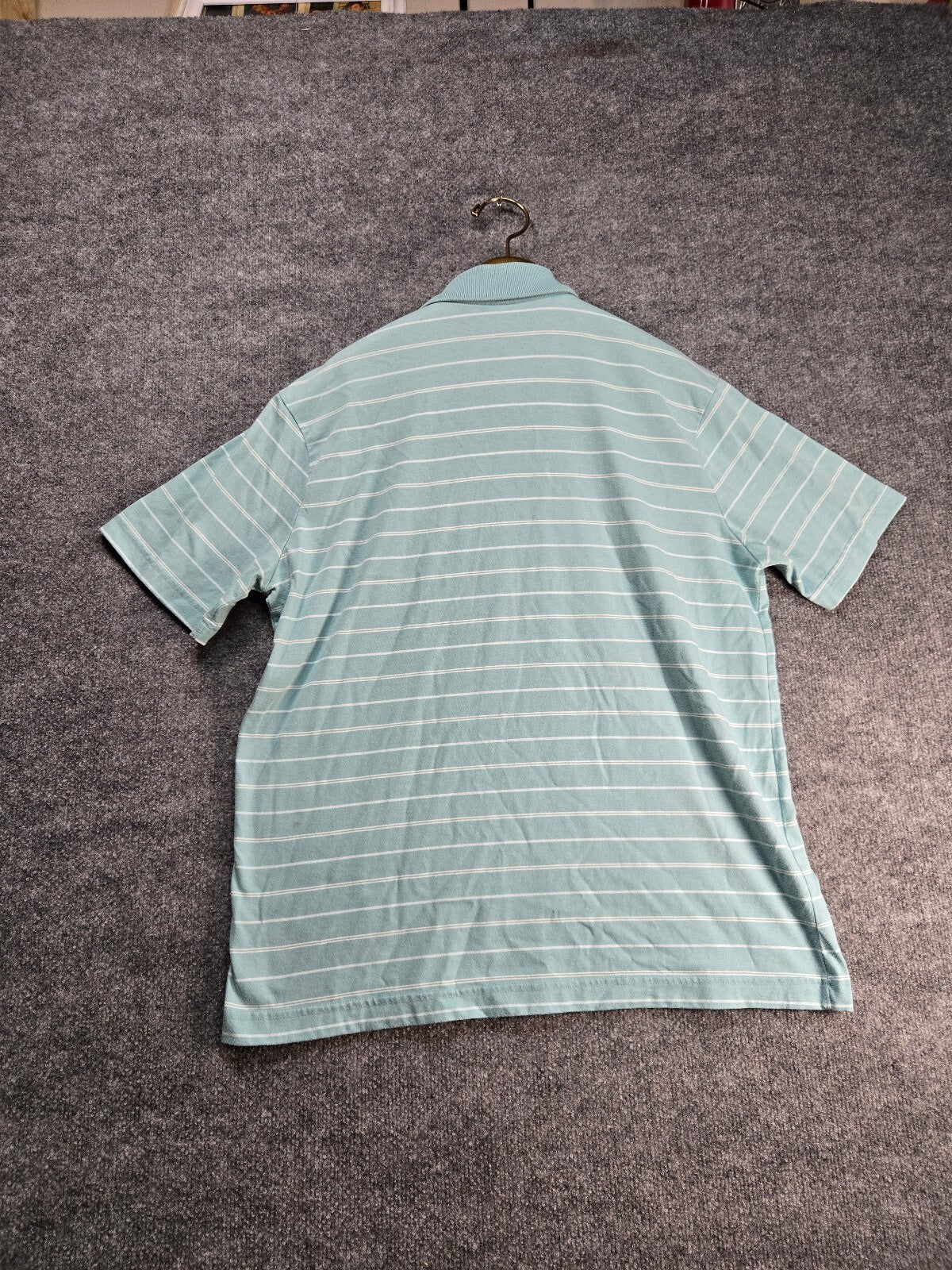 Merona Men's Light Blue Striped Polo Shirt Large