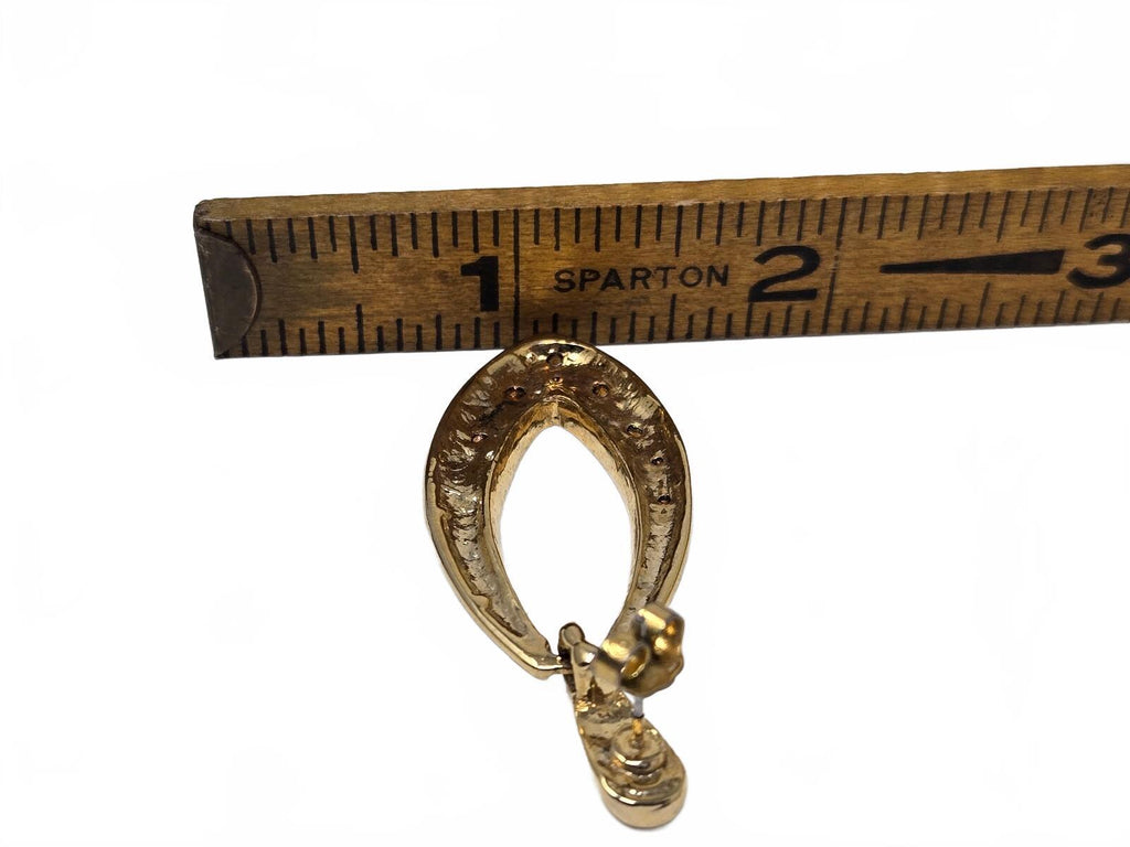 Vintage D'Bello Gold-Tone Two-Tone Pavé Rhinestone Teardrop Open Marquise Dangle