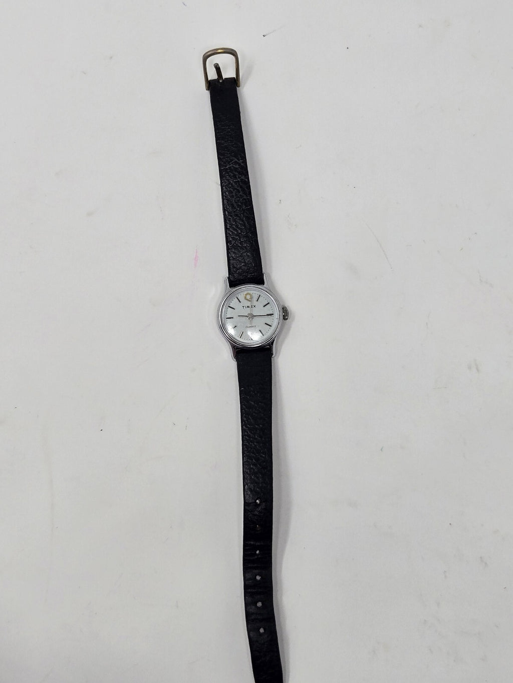 Vintage 1980s Timex "Q" Petite Quartz Women's Dress Watch with White Dial