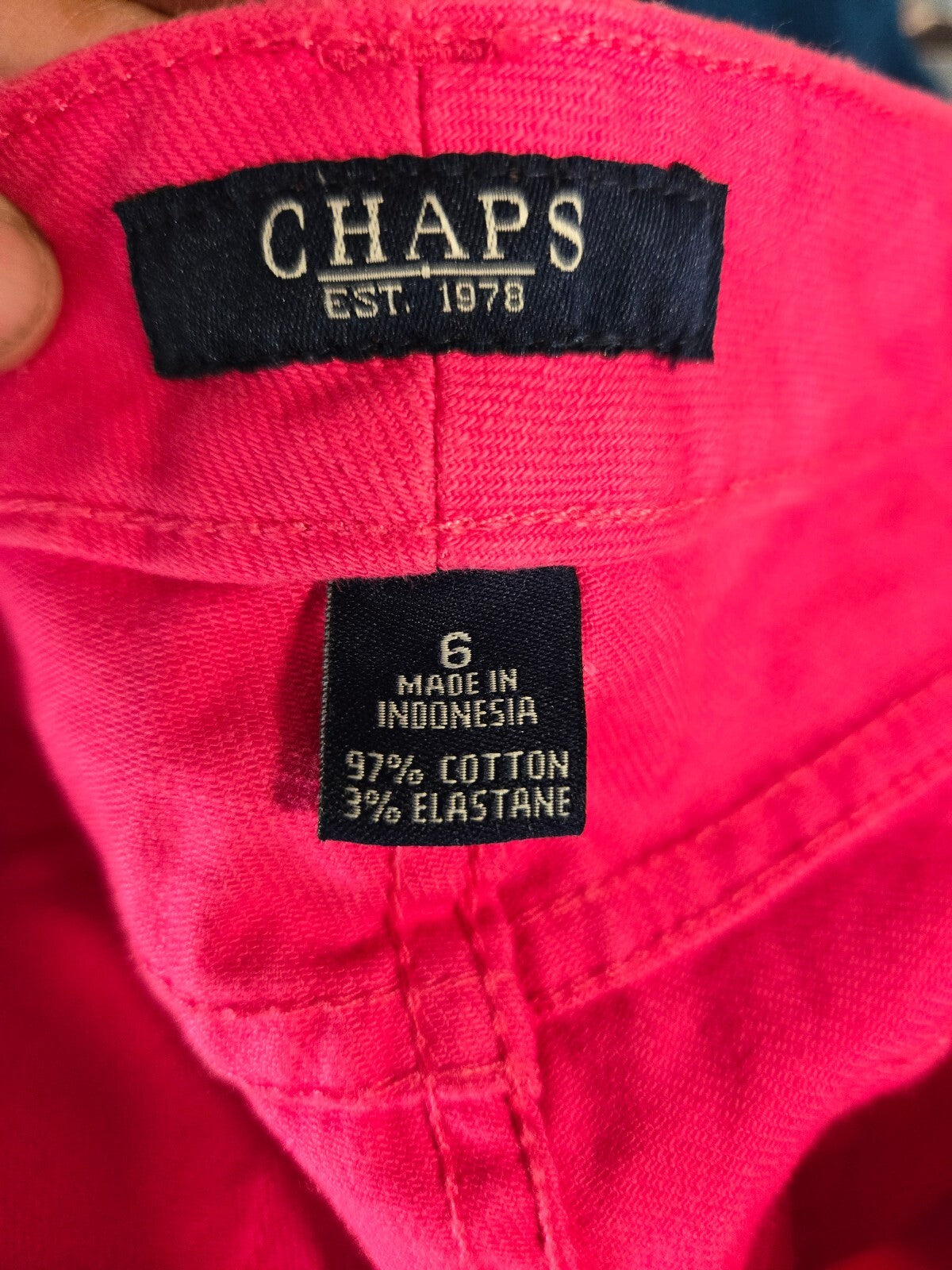 Chaps Madden Straight Pink Women's Jeans Size 6 Cotton Elastane