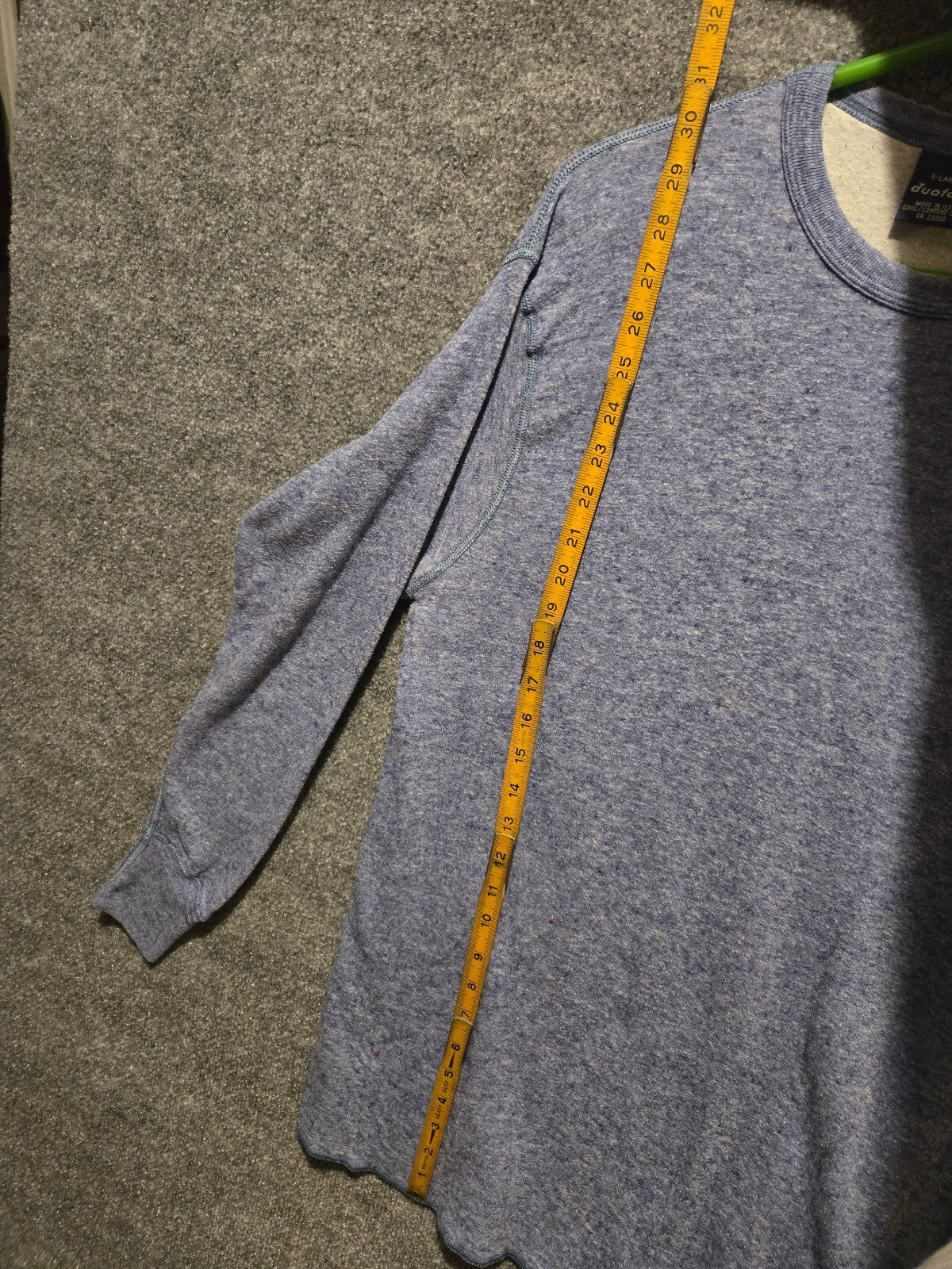 Vintage 90s Duofold Double Layer Thermal Shirt Mens XL Heather Blue Made In USA