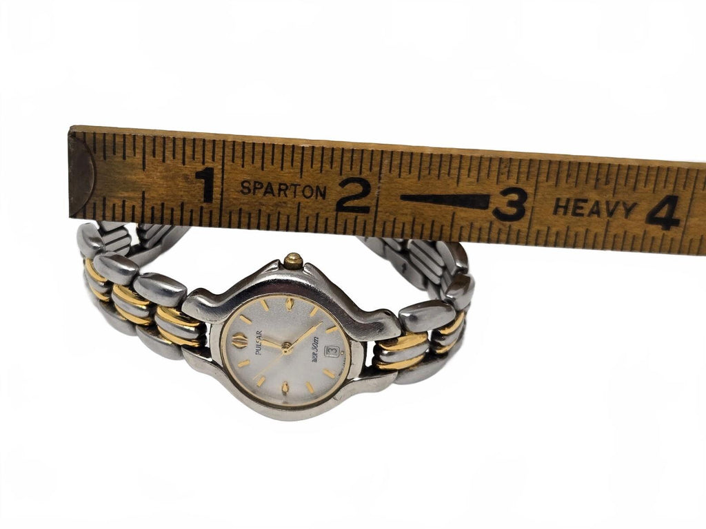 Vintage Pulsar Two-Tone Stainless Steel Women's Dress Watch with White Dial