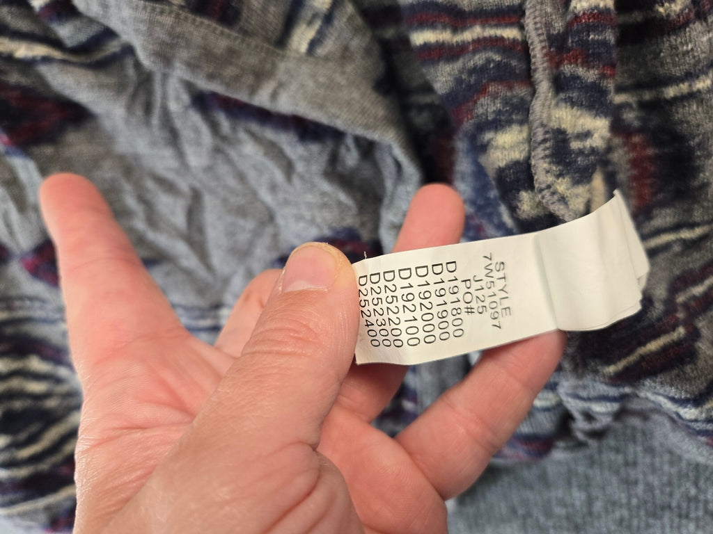 Lucky Brand Gray Tribal Print Wrap Cardigan Sweater