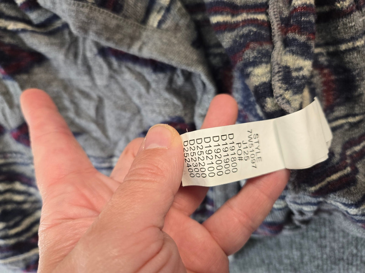 Lucky Brand Gray Tribal Print Wrap Cardigan Sweater