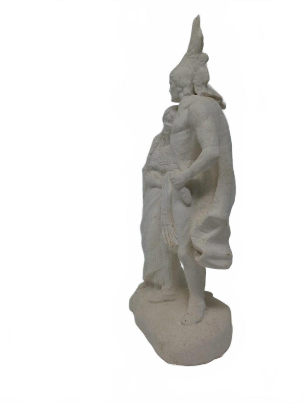 Vintage Native American Couple Ceramic Figurine Headdress ready to paint