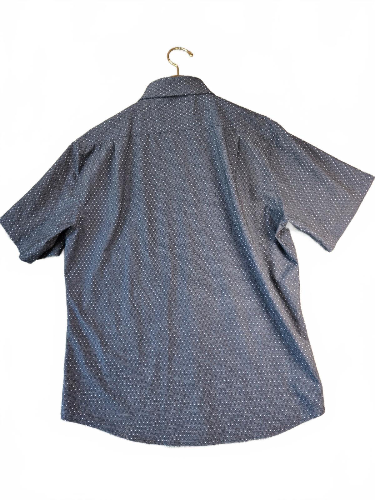Rugby University Men's XL Stretch Short Sleeve Button-Up Shirt, Navy