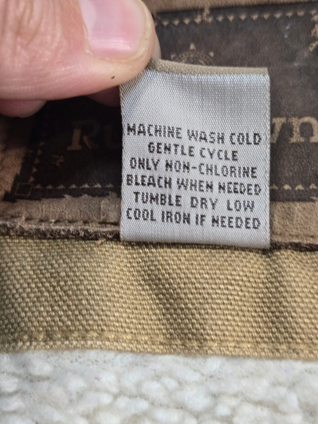 Ruff Hewn Men's Tan Cotton Sherpa Lined Jacket Size M